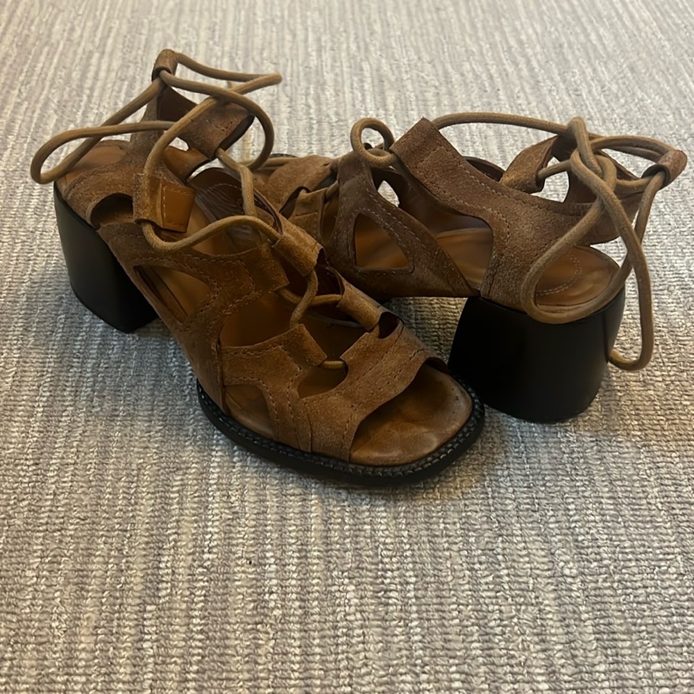 Camel suede CHLOE strappy sandal